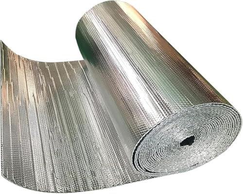 Dampfsperre-Wärmedämmfolie für Dachböden, Fußböden, Wände, Garagen. Isolierrollen. Aluminium-Wickel-Isolierfolien (25 m)