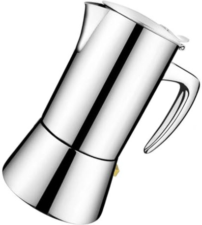 Ciieeo Edelstahl Espressokocher Mobiler Stovetop Espresso Maker Mit Hitzebeständigem Griff Induktionsgeeignet Für Zuhause Büro Restaurant Gleichmäßige Wärmeverteilung Lebensmittelecht