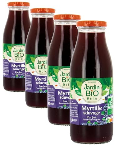 Jardin BiO étic - Pur Jus de Myrtille sauvage 50 cl (Lot de 4)