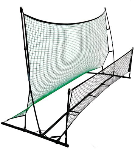Kapler 2-i-1 fotboll rebounder kickbac för barn – 210 x 90 cm Rebounder fotbollsmål utomhus för träning dubbelsidig för lag- eller solo-fotbollsträning