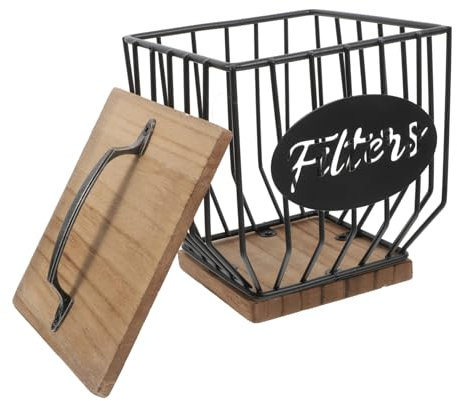 KOCKSHION Porta Filtri Caffè Coperchio in Legno Organizer Capsule e Filtri Per Cucina e Soggiorno Cestino Contenitore Versatile Per Caffè e Accessori Da Banco