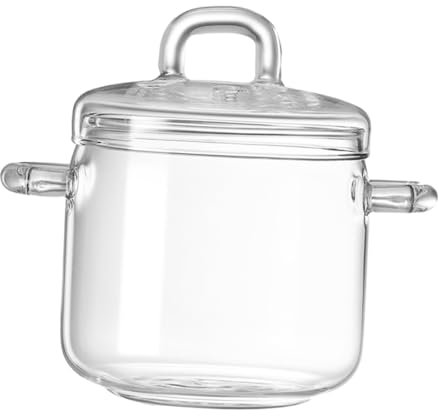 PRETYZOOM Glass Saucepan Stew Pot Cooking Pot Lid for Small Kitchen Nutritious Cooking