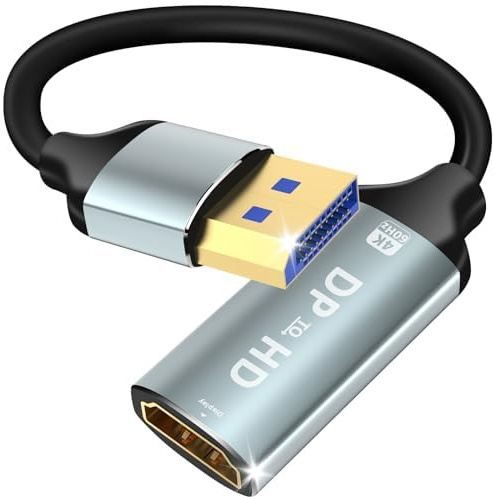 baolongking Displayport to HD adapter，4K 60Hz audio/video synchronization，One-way DP 1.2 computer to HD 2.0 screen， Suitable for HDTV/MONITOR/PROVENOR/PROC (1 packs)