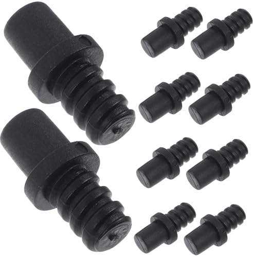Adaptador de Mango de Cepillo para Inodoro, Conector Roscado, 10 Piezas | Pieza de Repuesto para Baño, Diseño Roscado, Plástico Negro, Desmontaje Sencillo, Uso Cepillo y Taza