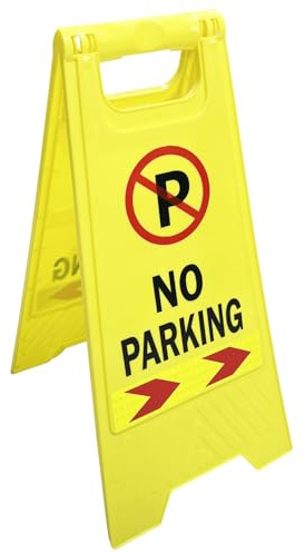 No Parking Sign, Foldable Sturdy Double-Sided Safety Warning Signs, Pack of 1