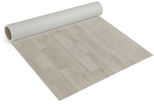 Internethandel Pfordt CV Bodenbelag Lugana Holz Optik Grau, 250x200 cm, pflegeleichter PVC Vinylboden in Holzoptik, Meterware für Küche und Wohnzimmer