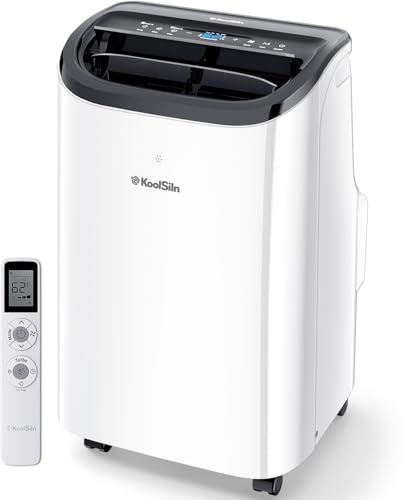 12,000 BTU Portable Air Conditioner Cools Up to 550 Sq.Ft, Auto-Evaporation Low Noise Portable AC Unit with Remote Control Fits for Large Room, Office, Garage, White