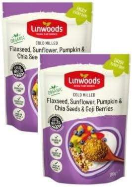 Gluten Free Flax Sunflower Seeds Berries 200G, Cold Milled Flaxseed, Sunflower, Pumpkin & Chia (Salvia Hispanica) Seeds & Goji Berries, Suitable for vegetarians, vegans, Source of Fibre
