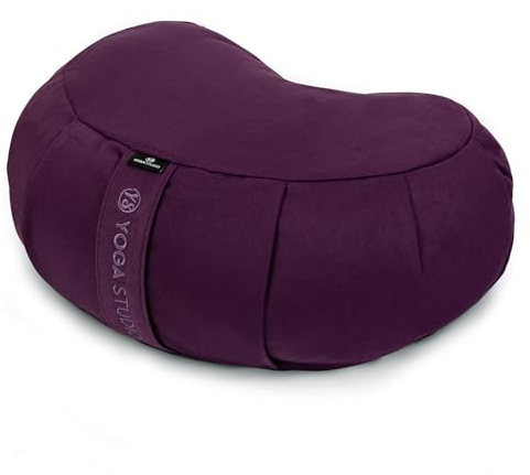 Yoga Studio YS/EU CRES/Cushion Europeo Organic Mezzaluna Zafu – 42 x 13 x 18 cm Meditazione Pouf con Copertura in Cotone, Grano saraceno Accessori Yoga-Lilla Unisex-Adulto, Standard