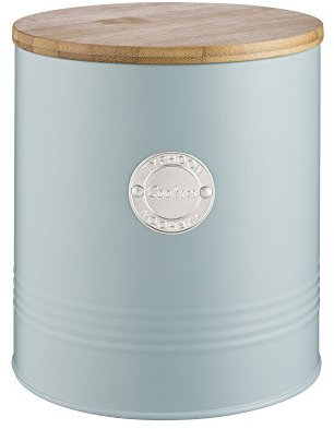 Typhoon Living Collection, Pastellblau, 3,4 Liter Keksdose, Stahl, Bambusholz, Silikon