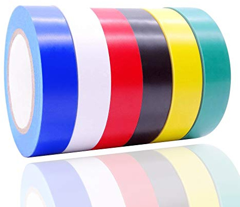 ALBOYI Mixed Colour Electrical Tape 6 Rolls, PVC Self-Adhesive Insulation Tape 15mm x 15m for Insulating, Repairing and Protecting Electrical Wires and Cables