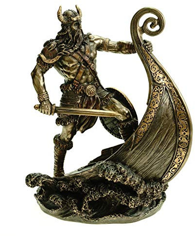 Veronese 708-7655 Figura Vikingo Está En Bug Seines Drachenschiffes 24CM