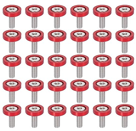 X AUTOHAUX 30pcs Parafango Rondella Bulloni M6x1.0 Lega di Alluminio Motore Bay Dress Up Vite Rosso