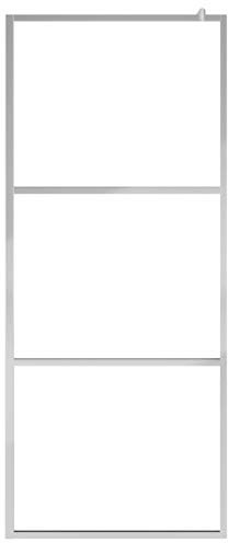 Kstyhome Parete Doccia Walk-in Pratica per Famiglie, Parete Doccia Walk-in Stile Semplice e Moderno (78-80) x 195 cm (Larghezza x Altezza) Struttura in Alluminio Vetro ESG——Style 2