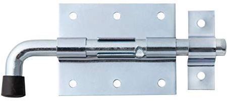 Alberts 137588 Verrou de box | avec poignée ronde et gâche attachée | zingué | platine 80 x 66 mm | boulon Ø 11,5 mm | longueur totale 143 mm