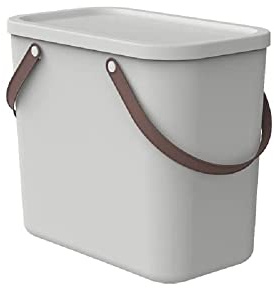 Rotho Albula Aufbewahrungsbox mit Deckel 25 L stapelbare Box Creme-Weiß | Stapelbox mit Deckel, sicher verschließbar, stapelbar und platzsparend, Henkel zum bequemen Tragen, pflegeleicht, Creme-Weiß