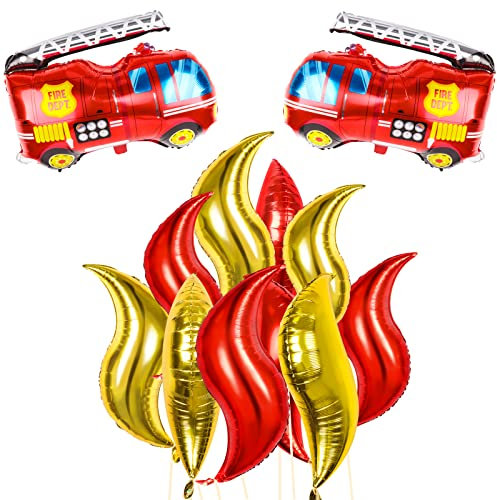 Fowecelt Feuerwehr Geburtstag Deko Junge: Feuerwehrmann sam Geburtstagsdeko, Feuerwehr Deko Kindergeburtstag, Feuerwehr Luftballons Spielzeug, Feuerwehr Party Kindergeburtstag für Junge