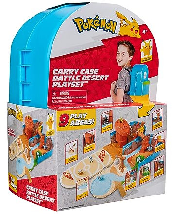 Pokémon PKW2836 - Tragbares Spielset - Wüstenarena, zusammenklappbare Spielwelt mit Pikachu Figur, ab 4 Jahren