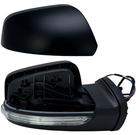 Spieg Außenspiegel Rechts für Mercedes W169, W245 2008-2011 Elektrisch Verstellbar, Beheizt, Manuell Einklappbar, Blinklicht, Lackierbar, Schwarz, 7 Kabel (Beifahrerseite)