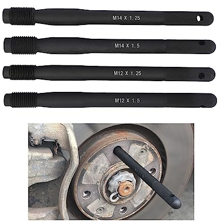 qpkung PLAYOCCAR 4PCS Auto Rad Montagehilfe Fixierbolzen Satz M12 x 1.5, M12 x 1.25, M14 x 1.5, M14 x 1.25, Radwechsel Felgen Zentrierhilfe Kompatibel mit europäischen