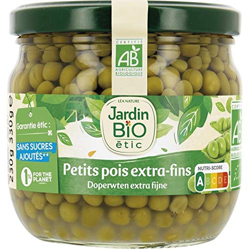 Jardin Bio Petits Pois À L'Étuvée Extra Fins Bio 330G - Produit Frais et Délicieux de JARDIN BIO ETIC - Qualité Bio pour de Vrais Gourmets ! - Le Lot De 4
