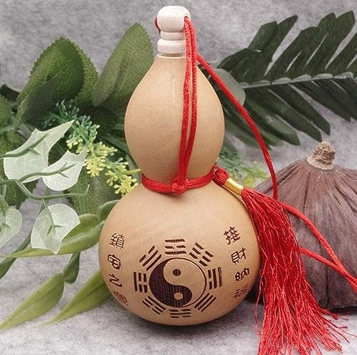 Chinese Natural Dried Gourd Wooden Good Luck Feng Shui Wu Lou Wu Lu Gourd Gourd Hanging Amulet