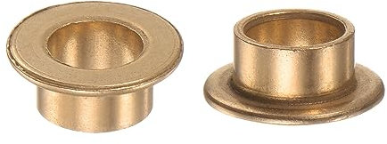 QUARKZMAN 2Stk Flansch Lager Hülse 8mm Bohrung 10mm AD 6mm Länge 1.2mm Flansch Dicke Bronze Buchse Selbstschmierende Gleitbuchsen Hülse für Industrieanlagen