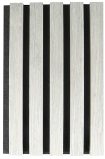 HPFloor Akustik Wandpaneele | MDF Lamellen mit Eichenfurnier | Wandverkleidung zur Schalldämmung & Schallschutz | 240 x 60 cm | 21 mm stark | Filz schwarz | Grey Oak