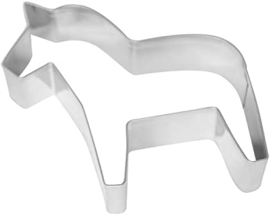 VINTORKY Cookie Cutters Set Smooth Corner and Burr-Free 4pcs Stainless Steel Home Biscuit Moulds with Horse Shape, Creative Baking Moulds for DIY Kitchen Use