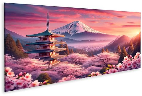 islandburner Prime Image sur toile Peinture Japon Fujiyama Fleurs de cerisier Images murales Poster