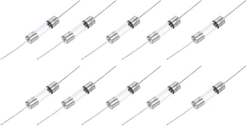 QUARKZMAN 10pz Fusibili a Tubo in Vetro, Assiali Con Filo di Collegamento 5x20mm 2A 250V per Sostituire o Riparare Diversi Elettrodomestici Domestici (F2A)