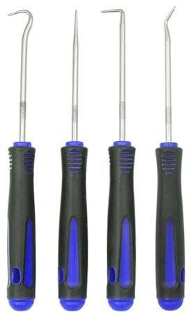 ZOKJSW Präzisions-Haken- und Dietrich-Set zum Entfernen von Schläuchen und Dichtungen, 4-teilig (Blau)
