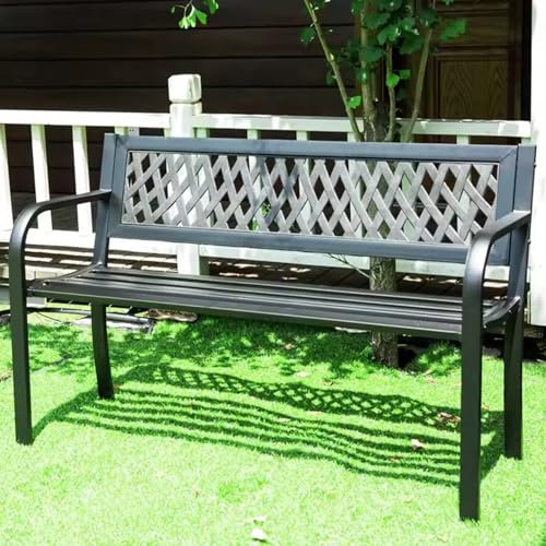 HXYhydrypd Gartenbank, Balkonmöbel, Terrassenmöbel mit ABS-Netzmuster, Sitzbank mit Lehne for Park Yard Front Porch Lawn Deck