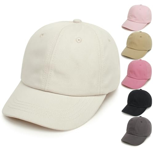 QIYIENDIAN Cappello da Baseball per Bambini in Cotone Cappellini per Bambino Ragazzi Ragazze Berretti da Sole per Neonati(Beige,6-24M)