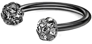 Decentraland Schwarz 16G 1,2 mm Septumpiercing aus chirurgischem Titanstahl Septum-Nasenringe in Hufeisenform aus Edelstahl C-Typ Nasen Lippen Piercing Septumschmuck 8mm