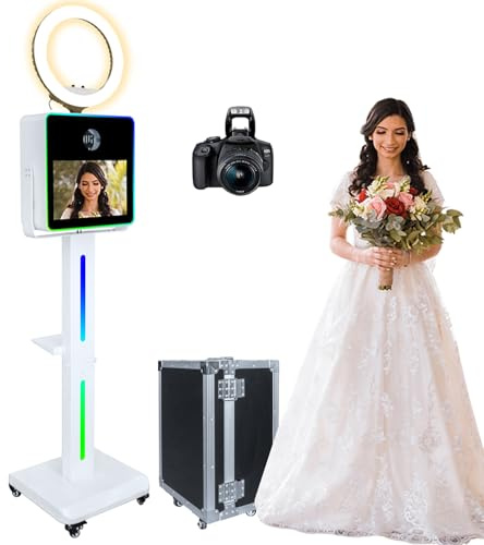 Cabine photo reflex numérique avec appareil photo 15,6 écran tactile portable Magic Mirror Photo Booth pour événements, fête de mariage location (+ caméra)