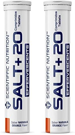 Scientiffic Nutrition - Salt+ Effervescents, Pastillas Efervescentes Para Recuperar Sales Minerales y Electrolitos Después del Ejercicio, Favorece la Hidratación - 20 Pastillas, Sabor Naranja.