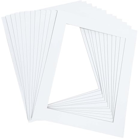 XQEUMC 12 Pcs Passe Partout Blanc Cadre Photo Carton 20 x 25 cm(Intérieures: 15x20cm) Passe-Partout Carré pour l'encadrement Photos, Affiches, Impressions d'art