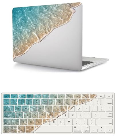 HLAAJJX Hülle Case Kompatibel mit MacBook Pro 15 Zoll Modell A1398 Freisetzung 2015-2012 mit Retina Display, Plastik Laptop Hartschale Schutzhülle Cover + Tastaturschutz,Meereswelle