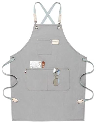 Robuste Arbeitsschürze, Arbeitsschürze, Werkzeugschürze, Holzbearbeitungsschürze, Werkzeugschürze for Männer mit Taschen, gewachste Tischlerschürze aus Segeltuch, robuste Tischlerschürzen aus Segeltuc