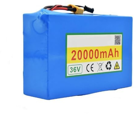 QmEna 36 V 20 Ah E-Bike-Akku für 250 W 500 W Elektrofahrrad-Scooter-Motor, E-Bike-Lithium-Ionen-Akku, Elektrofahrrad-Akkupack mit Ladegerät XT60+SM
