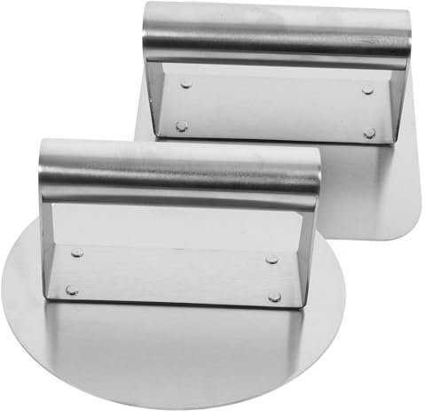 GRIRIW 2pezzi Pressa Per Hamburger Acciaio Inossidabile Strumento Per Schiacciare Hamburger e Facile Da Usare Manico Ergonomico Per Grill e Bbq