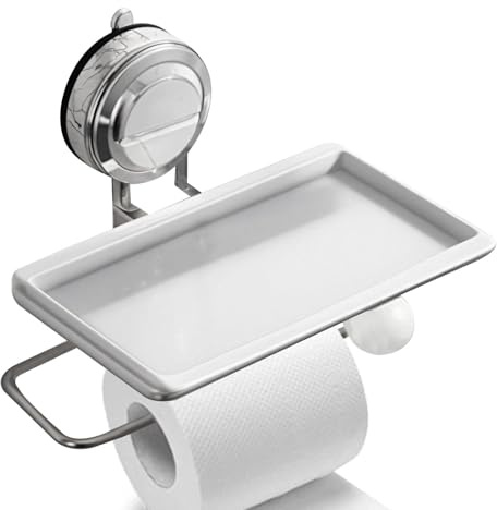 Porta carta igienica, porta rotolo di carta igienica, supporto per carta igienica, in acciaio inox, organizer per asciugamani di carta, supporto a ventosa, dispenser per rotolo di carta igienica da