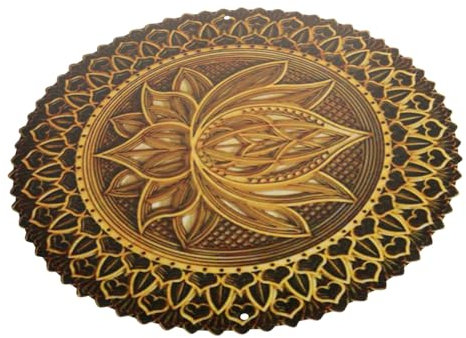 Gatuida Mandala Wanddekoration Metall Wandanhänger Rund 30x30cm Mandala Muster Innenbereich Wohnraum Wandbehang Dekoration