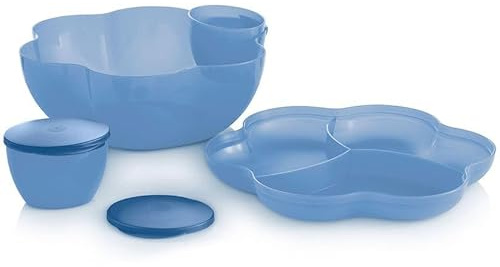 Tupperware Cuenco con tapa, 5,6 litros, XXL Peng con tapa a juego, incluye 2 latas pequeñas de 470 ml, color azul oscuro