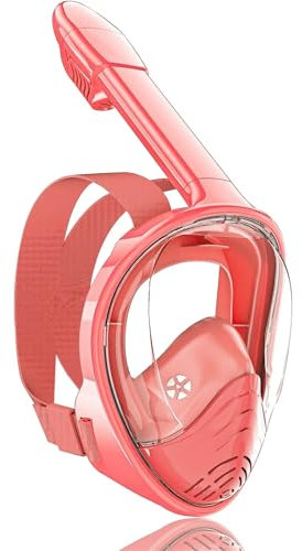 Schnorchelmaske 180° Panorama-Schnorchelmaske für Kinder mit Kameraunterstützung – beschlagfreies, auslaufsicheres Design für Sicherheit unter Wasser Vollgesichtsmaske(Pink)