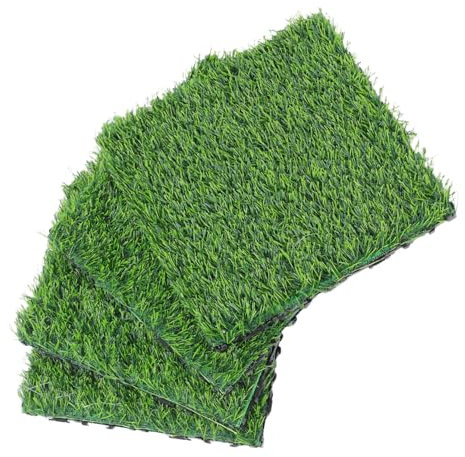 SHINEOFI 4pièces Tapis De Gazon Synthétique Réaliste Lot pour Intérieur Et Extérieur Jardin Balcon Patio Dimensions