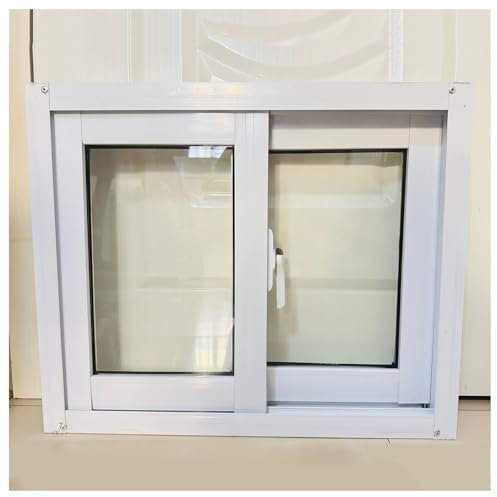 Ventana Corredera para Sótano Fabricada en Aleación de Aluminio Y Vidrio Templado Con Diseño de Doble Junta de Estanqueidad Y Mosquitera Ventanas de Ventilación para Cobertizos Y Gallineros Blanca