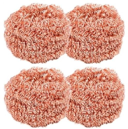 4XBrosse À Vaisselle,Éponge En Cuivre Pour Cuisine,Gratounette Heavy Duty,Nettoyage Casseroles,Bols,Buses De Fer,Anti-Rayures Et Anti Taches Pour Four,Grille,Ustensiles Culinaires,Résistant Et Durable