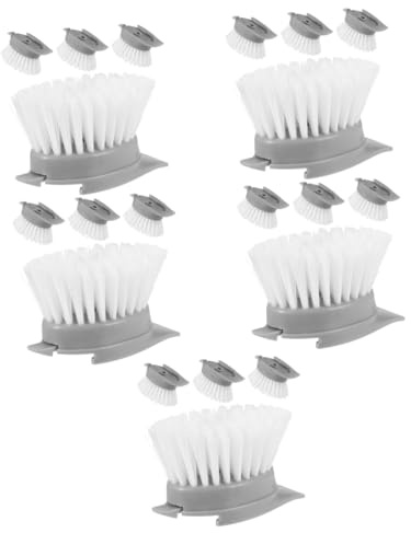 PACKOVE 5sets Kitchen Dish Brush Head Replacement Hydraulic Cleaning Brush Heads for Pots and Dishes Compact Design for Efficient Cleaning and Easy Storage 4pcs*5